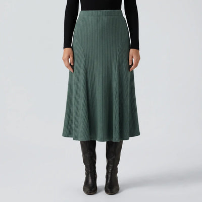 Cable Knit High Waisted A Line Party Midi Skirt