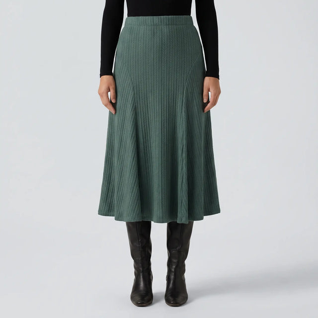 Cable Knit High Waisted A Line Party Midi Skirt