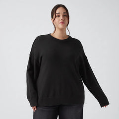 Slouchy Round Neck Dropped Shoulder Jumper