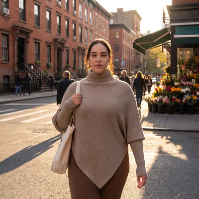 High Neck Asymmetric Hem Jumper - lifestyle3