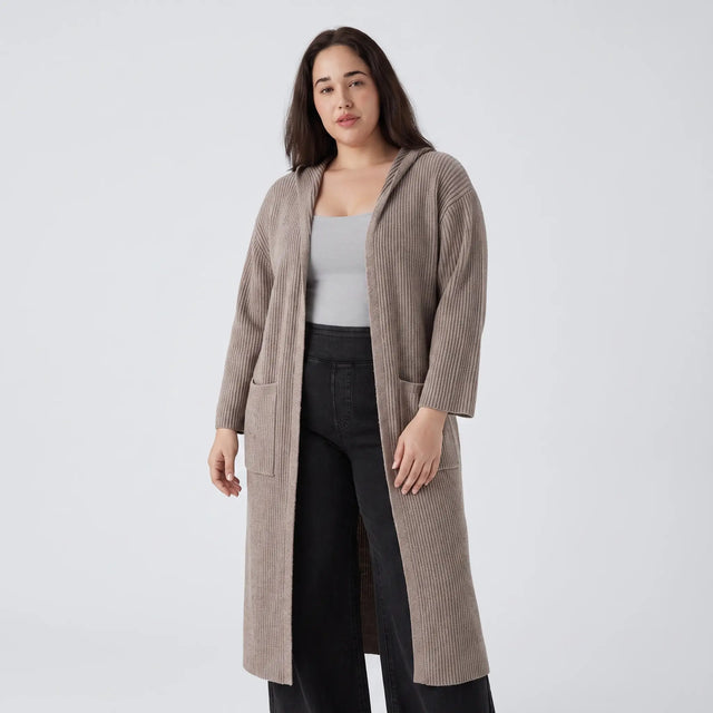 Hooded Longline Pocket Cardigan - hero