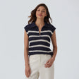 Half Zip Sleeveless Striped Jumper - hero