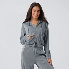 Sparkle Hooded Zip Sweatshirt