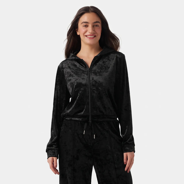 Velvet Hooded Zip Sweatshirt - hero