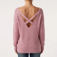One Shoulder Crisscross Knit Jumper - gray studio hero