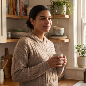 Cable Knit Hooded Lounge Jumper - morning kitchen