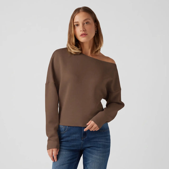 One Shoulder Asymmetric Sweatshirt - gray studio hero
