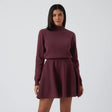Mock Neck Knitted Jumper Dress - gray studio hero