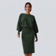 Boat Neck Puff Sleeve Jumper Dress - gray studio hero
