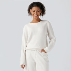Round Neck Waffle Knit Jumper