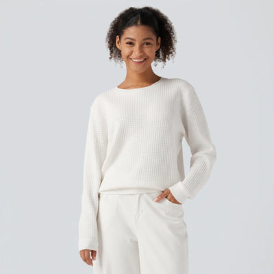 Round Neck Waffle Knit Jumper - gray studio hero