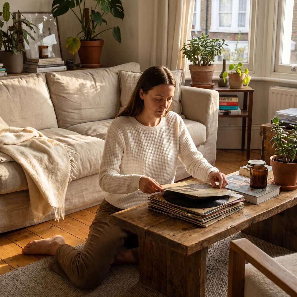 Round Neck Waffle Knit Jumper - sunlit living room