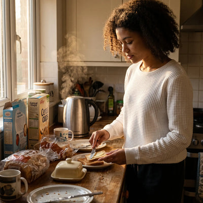 Round Neck Waffle Knit Jumper - kitchen morning light