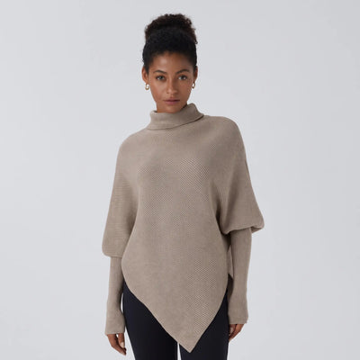 High Neck Asymmetric Knit Jumper - studio hero