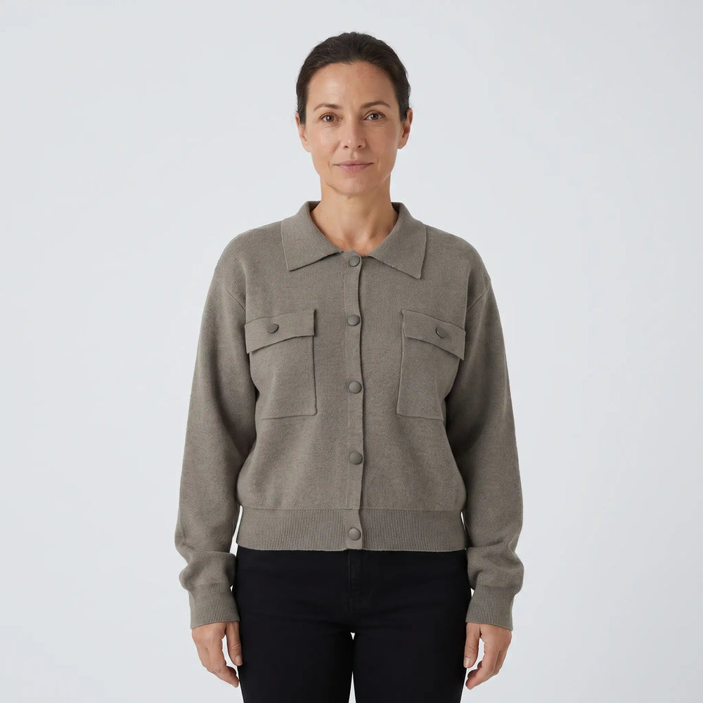 Collared Chest Pocket Knitted Jumper - studio hero