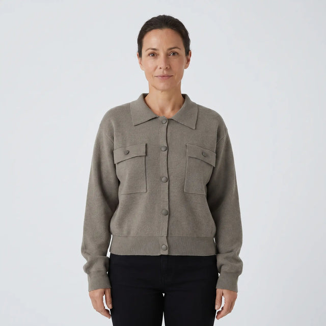 Collared Chest Pocket Knitted Jumper - studio hero