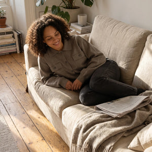 Collared Chest Pocket Knitted Jumper - sunlit living room