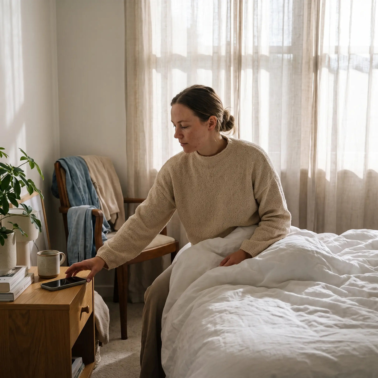 Mock Neck Knitted Jumper - bright bedroom