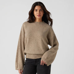 Stand Collar Knitted Work Jumper