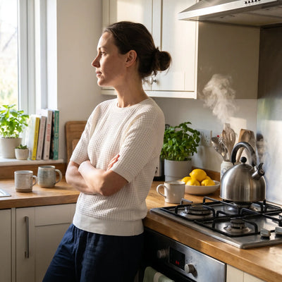 Short Sleeve Waffle Knit Jumper - kitchen morning light