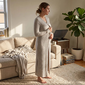 Ribbed Knit Longline Cardigan - sunlit living room