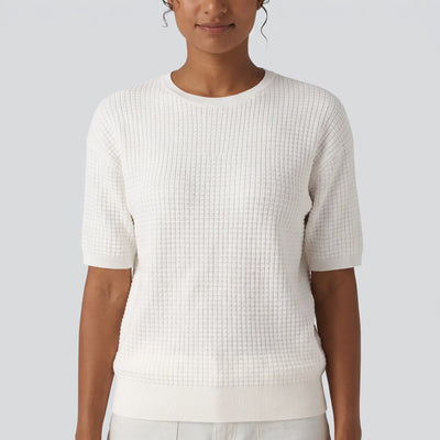 Short Sleeve Waffle Knit Jumper - studio hero