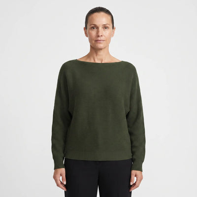 Boat Neck Batwing Knitted Jumper - studio hero