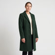 Women's Wool-Blend Coat Dark Green - studio hero