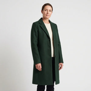Women's Wool-Blend Coat Dark Green - studio hero