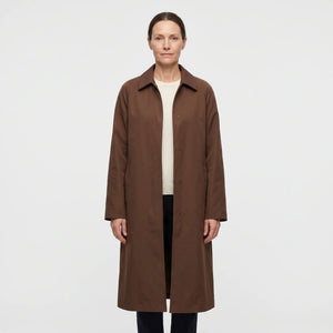 Women's Long Lightweight Coat - Brown - studio hero