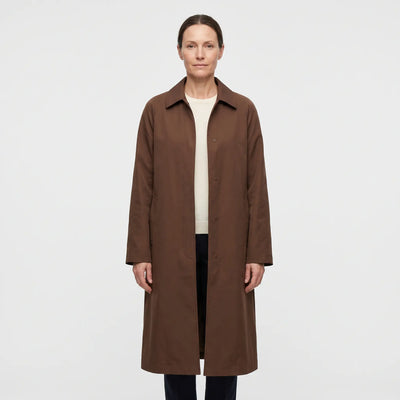 Women's Long Lightweight Coat - Brown - studio hero