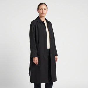 Women's Long Lightweight Coat - Black - studio hero