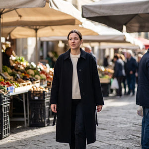 Women's Long Lightweight Coat - Black - market street