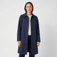 Women's Long Lightweight Coat - Navy - studio hero