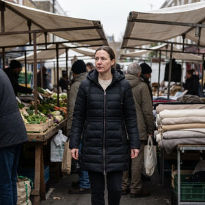Women's Hooded Winter Coat - Black - market street