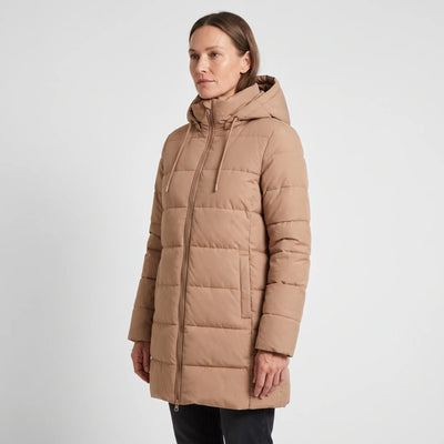 Women's Hooded Winter Coat - Nougat - studio hero