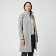 Women's Stand-Collar Coat - Light Grey - studio hero