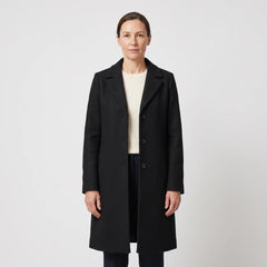 Women's Wool-Blend Coat - Black