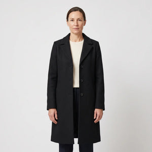 Women's Wool-Blend Coat - Black - studio hero