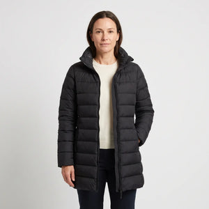 Women's Premium Down Coat - Black - studio hero