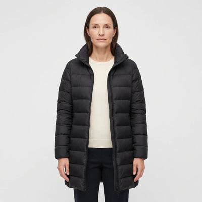 Women's Down Coat - Black - studio hero