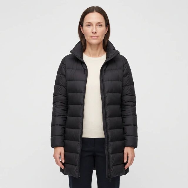 Women's Down Coat - Black - studio hero