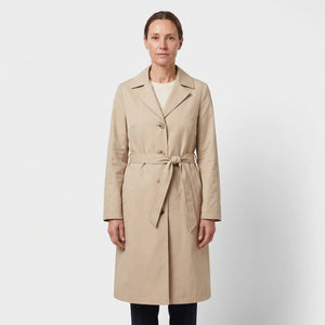Women's Single-Breasted Trench Coat - Beige - studio hero