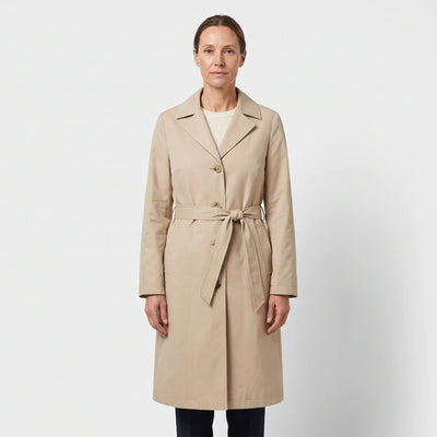 Women's Single-Breasted Trench Coat - Beige - studio hero