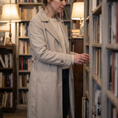 Women's Single-Breasted Trench Coat - Beige - bookshop