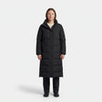 Women's Padded Coat with Side Zips - Black - studio hero