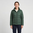 Women's Down-Feel Puffer Coat - Dark Green - studio hero