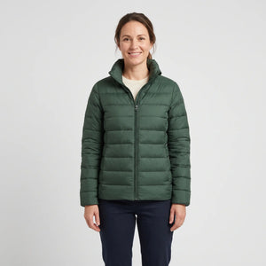 Women's Down-Feel Puffer Coat - Dark Green - studio hero