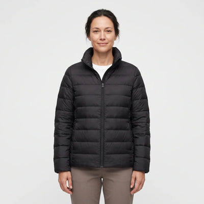 Women's Down-Feel Puffer Coat - Black - studio hero