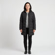 Women's Long Winter Coat - Black - studio hero